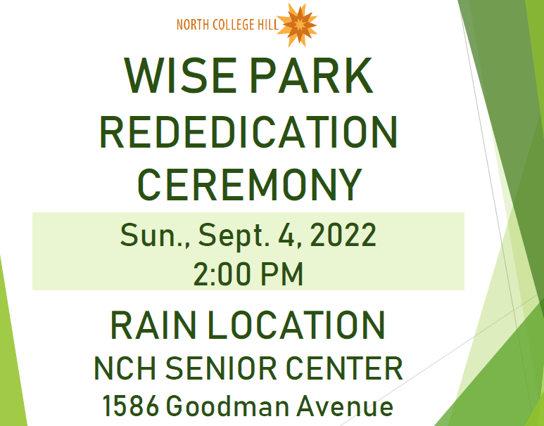 Wise Park - 2022 Ceremony - Rain Location Info