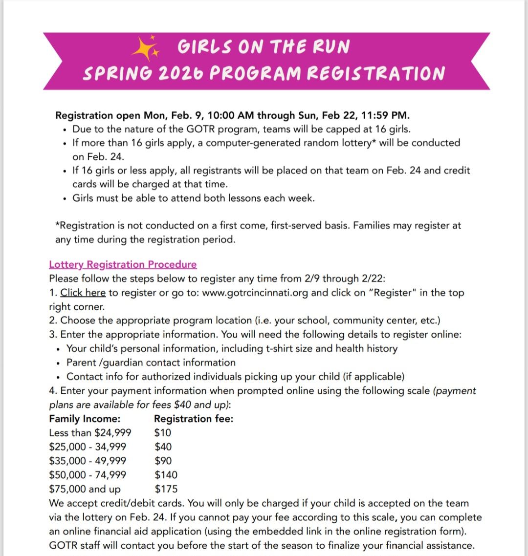 Girls on the Run Flyer 2
